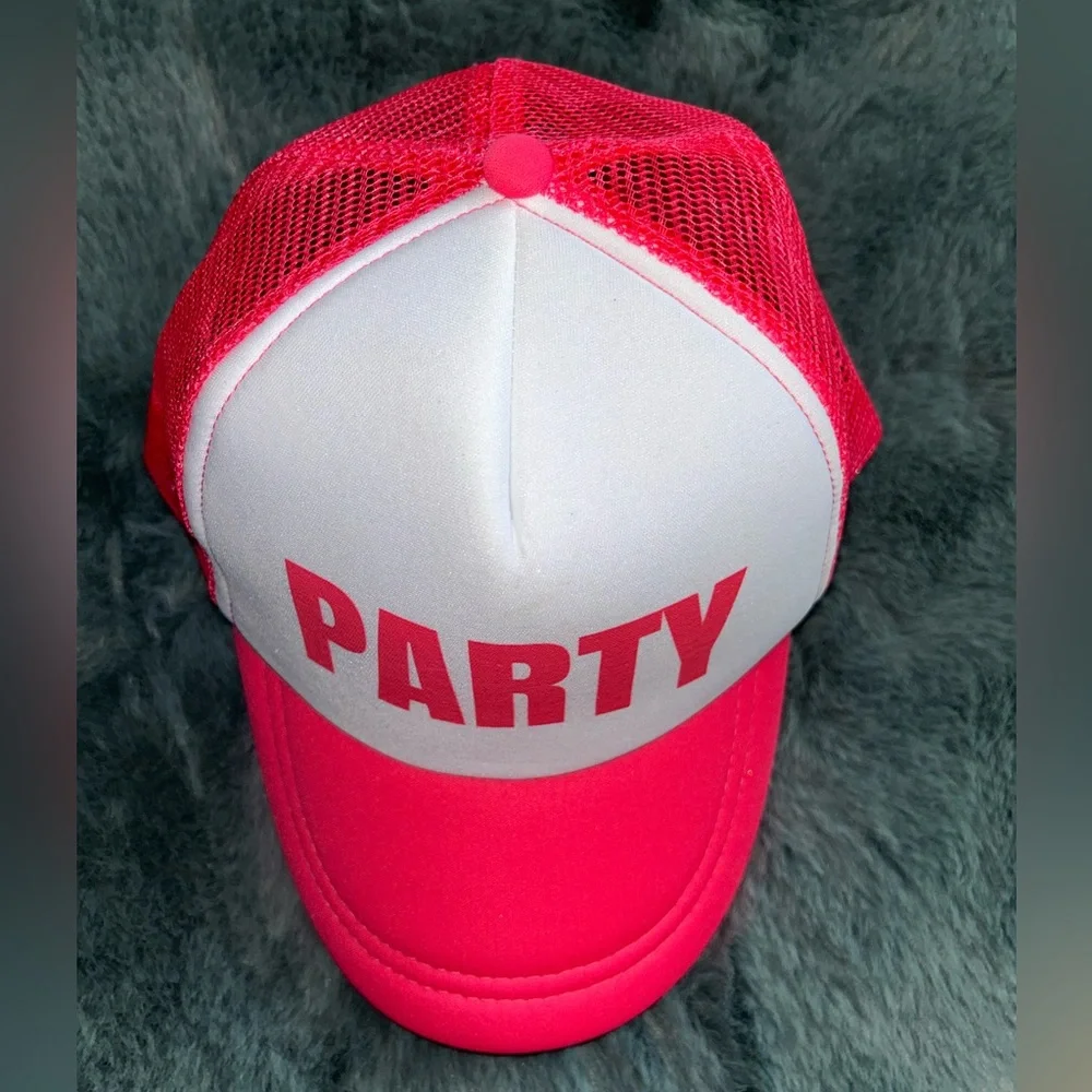 Pink and White Party Cap NWOT